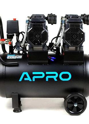 Компрессор безмасляный apro - 50л x 2 x1500вт