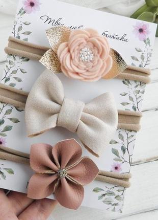 Пов'язки для дівчинки з квітами / подарунок дівчинці3 фото