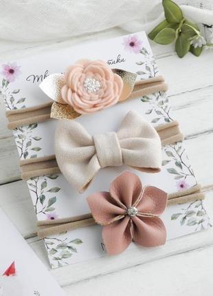 Пов'язки для дівчинки з квітами / подарунок дівчинці2 фото