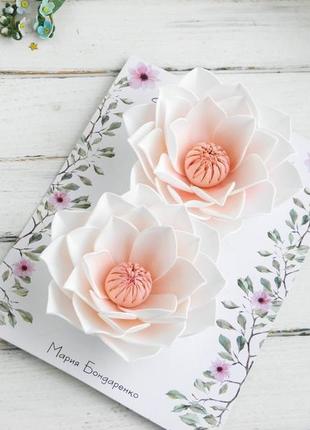 Резинки для волос персиковые заколки с цветами для девочки