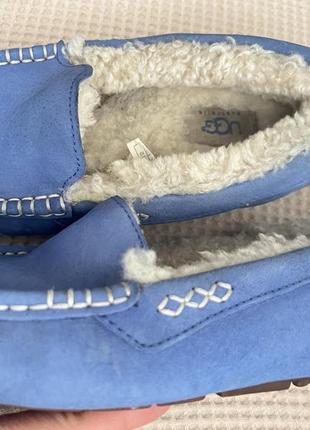 Мокасины угги голубые с мехом ugg moccasins ansley sky blue2 фото