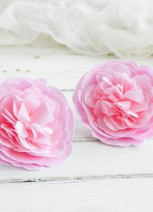 Резинки для волос розовые пионы заколки с цветами для девочки