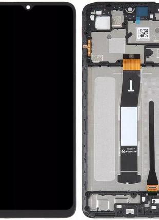 Дисплей xiaomi redmi 12c, redmi 11a, poco c55 с сенсором и рамкой, черный, оригинал