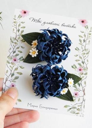 Волошки резинки заколки для дівчинки резинки з синіми квітами