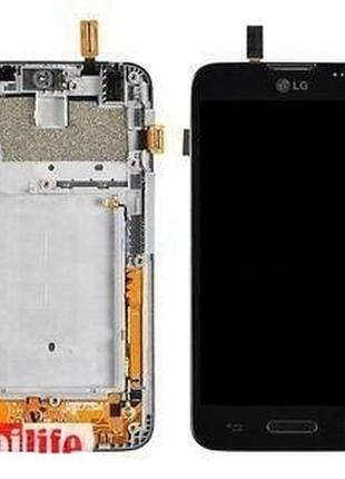 Дисплей для lg d320 optimus l70, d321 optimus l70, ms323 optimus l70 с сенсором и рамкой черный orig