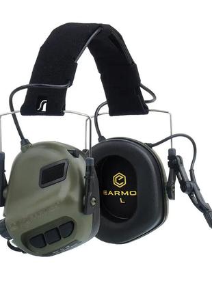 Активные тактические наушники с коммуникационной гарнитурой earmor m32. цвет: ranger green, em-m32-grn