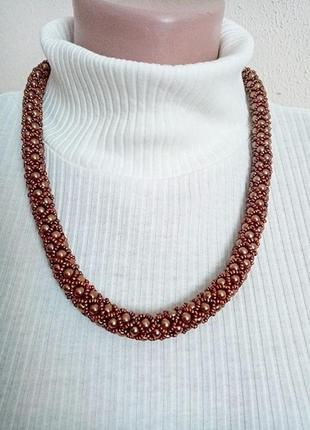 Жгут из бисера ′шоколадный ирис′