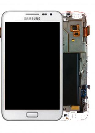 Дисплей для samsung n7000, i9220 galaxy note с сенсором и рамкой белый (оригинал)