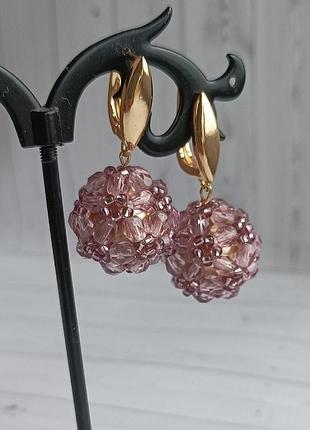 Серьги аметистовые шарики