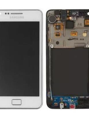 Дисплей для samsung i9100 galaxy s2 с сенсором с рамкой белый