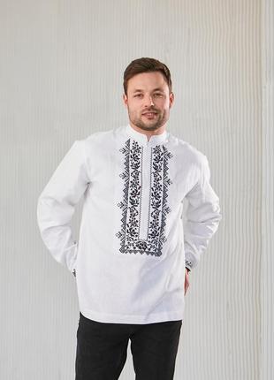 Мужская вышиванка "сокальская" белая