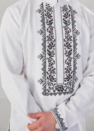 Мужская вышиванка "сокальская" белая