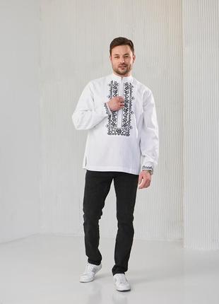 Мужская вышиванка "сокальская" белая