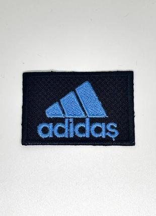 Нашивка термо adidas адидас 40x60 мм (черная/синяя)
