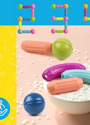 Будівельні блоки магнітні палички / будівельні палички 98 елементів7 фото