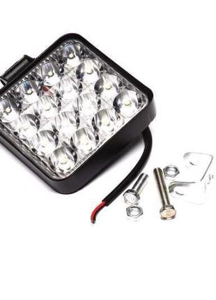 Фара led квадратна 48w 6000k (16 діодів) (8.5см х 8.5см х 1.5см) mini <дк>