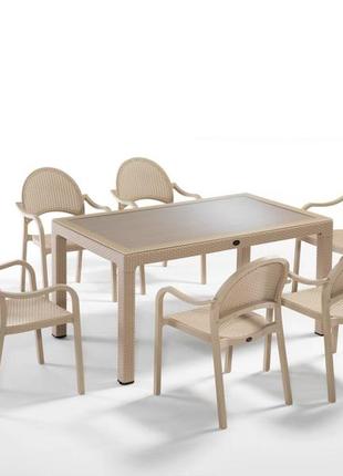 Комплект высококачественной мебели " tropic for 6"   (стол 90*150, 6 кресла) novussi, турция