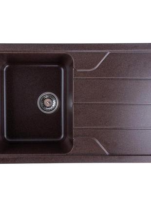 Гранитная мойка для кухни platinum 7850 verona матовая шоколад
