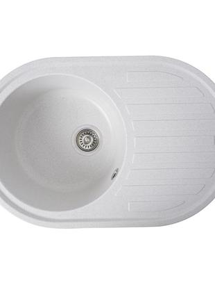 Гранітна мийка для кухні platinum 7750 lira матова біла в крапку