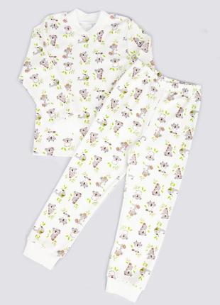 Детская пижама легкая слоники, розовая трикотажная пижама с манжетами для детей интерлок7 фото