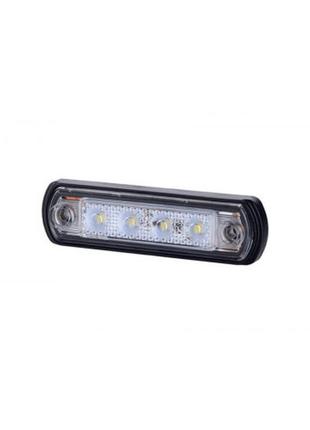 Габаритный фонарь передний led 12/24v белый с резиновой накладкой 100x26  horpol