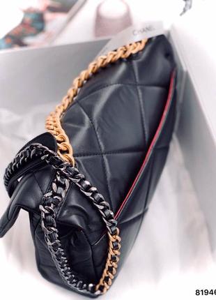 Шикарна шкіряна сумка briefcase chanel сумочка чорна шкіра4 фото