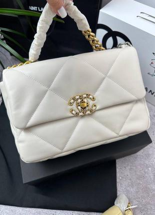 Шикарная бежевая сумка chanel lux сумочка кожаная