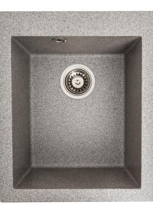 Гранитная мойка для кухни platinum 4150 sokil матовая (серая)