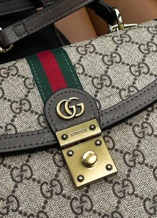 Трендовая кожаная сумочка gucci lux сумка женская3 фото