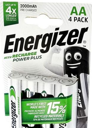 Аккумуляторы energizer 2000 mah recharge power plus (аа), ni-mh блистер 4шт