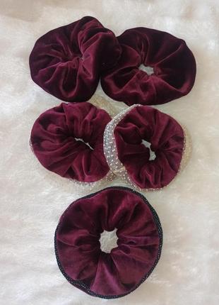 Бархатні резинки для волосся