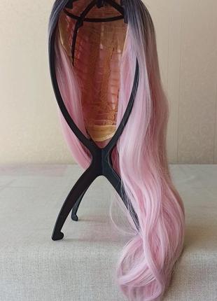 Нова рожева перука, омбре, без чубчика, термостійка, парик