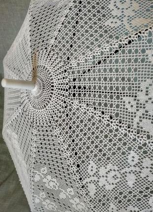 Біла ажурна парасолька4 фото