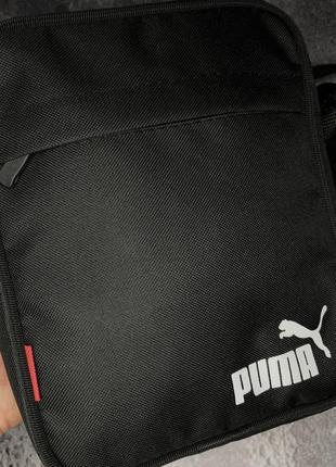 Мессенджер черный puma сумка через плечо из ткани пума, барсетка повседневная среднего размера летня9 фото