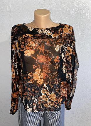Шифоновая блуза свободного кроя