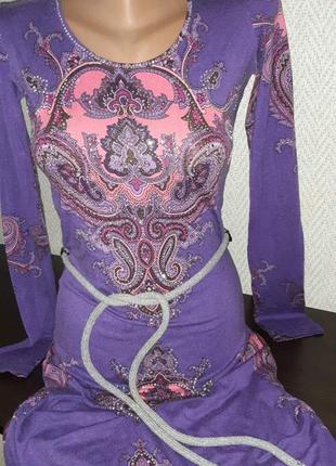 Сиреневое платье с принтом «турецкий огурец»💜