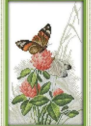 Набор для вышивания по нанесённой на канву схеме "sunflower cottage". aida 14ct printed 29*29 см