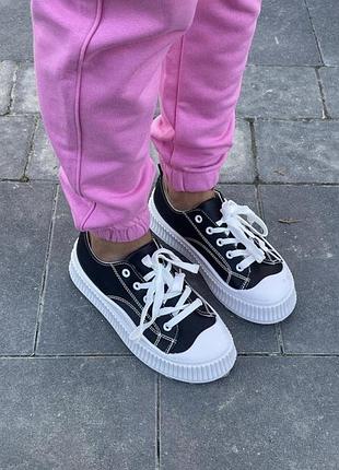 Чорно-білі кеди шкірзам