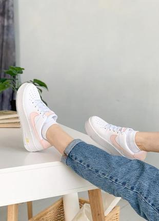 Женские кроссовки nike air force 1 sage white optic yellow