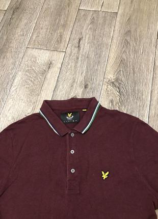 Футболка поло lyle&amp;scott бордова оригінальна2 фото