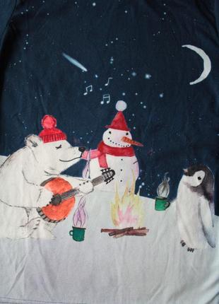 Флисовая пижама мальчику снеговик primark3 фото