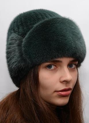 Смарагдова жіноча шапка норкова