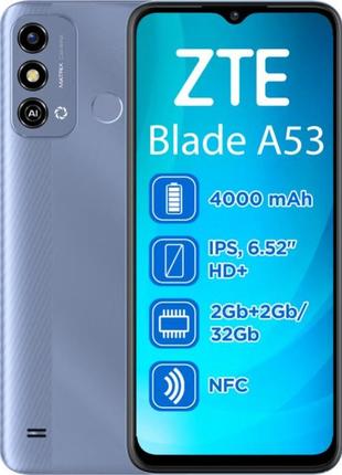 Смартфон zte blade a53 2/32gb nfc blue global ua (код товара:30290)