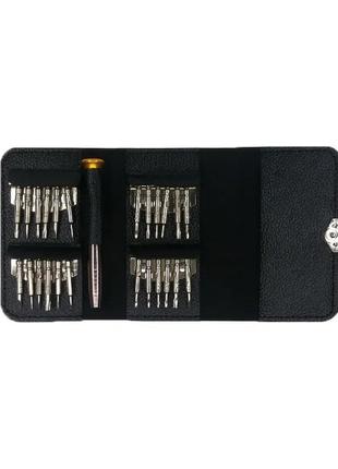 Набір прецизійних мінівикруток у чохлі для ремонту пк очок ноутбуків годинника багатофункціональний 25 в 1