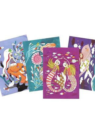 Djeco художній комплект малювання блискітками "сяючі русалки"