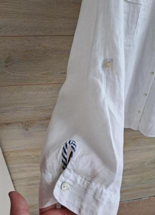 Белая рубашка лен льняная рубашка marks&amp;spenser xxl4 фото