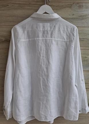 Белая рубашка лен льняная рубашка marks&amp;spenser xxl7 фото