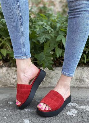 Натуральная кожа замша все размеры много цветов шлепанцы