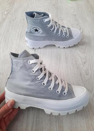 Крутые высокие кеды converse lugged seasonal color chuck taylor all star на платформе кеди хайтопы кроссовки1 фото