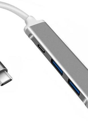 Usb type-c хаб концентратор / разветвитель, на 3 порта usb + 1 порт type-c ( gray ) cac